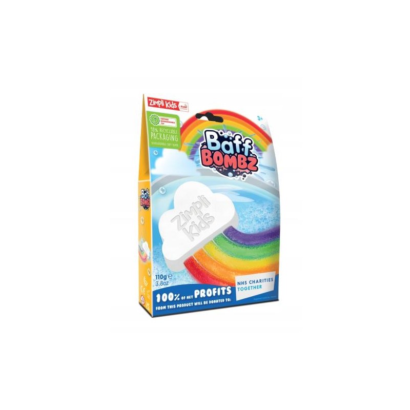 Tęczowa chmurka do kąpieli zmieniająca kolor wody, Rainbow Baff Bombz, 3+, Zimpli Kids