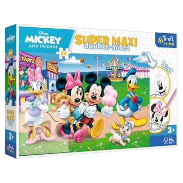 TREFL 41005 Puzzle 24 SUPER MAXI Mickey w wesołym miasteczku