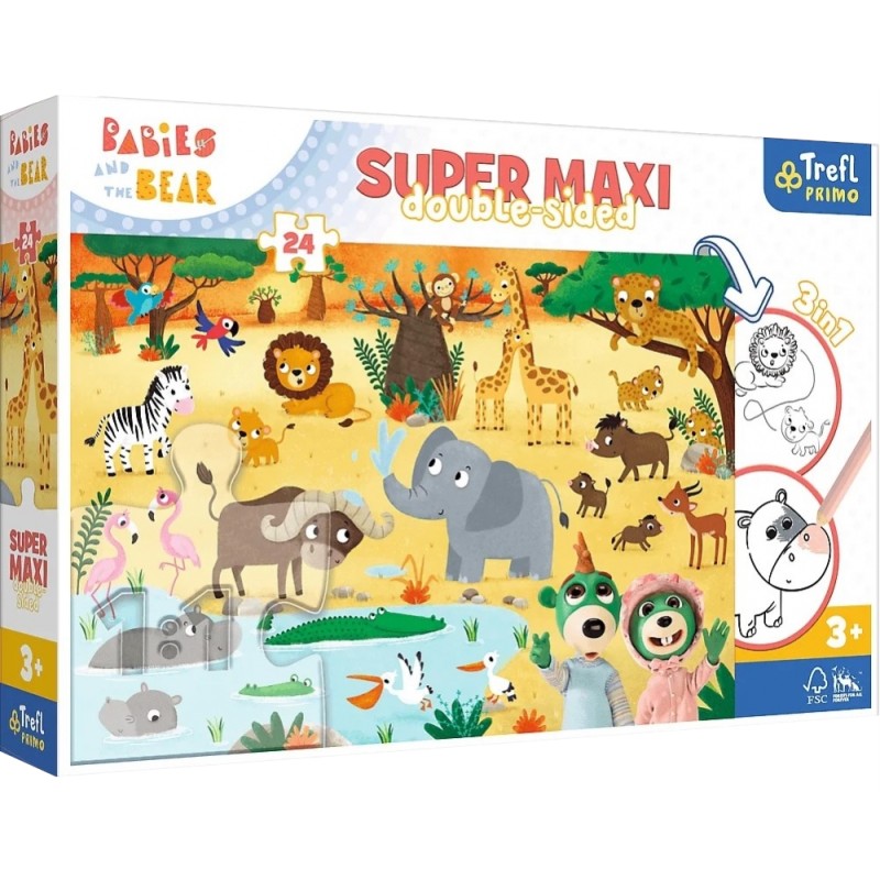 TREFL 41009 Puzzle 24 SUPER MAXI Bobaski na safari