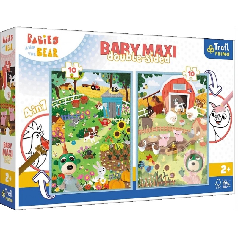 TREFL 43000 Puzzle Baby MAXI 2x10 Poznaj Bobaski