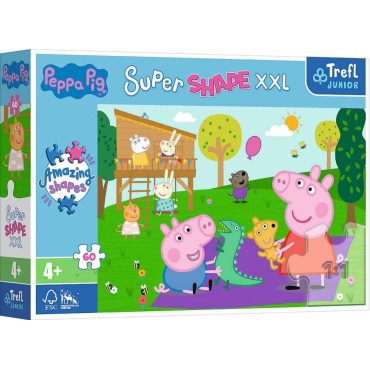 TREFL 50011 Puzzle 60 XXL Zabawy z braciszkiem / Peppa Pig