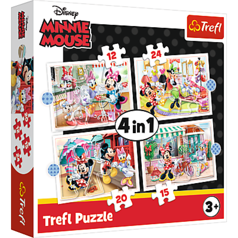 TREFL 34355 Puzzle 4w1 Minnie z przyjaciółmi