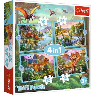 TREFL 34609 Puzzle 4w1 Wyjątkowe dinozaury