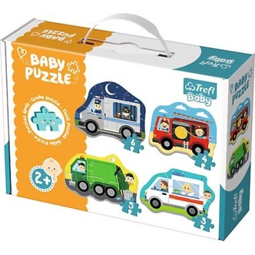 TREFL 36071 Puzzle Baby Classic Pojazdy i zawody 2+