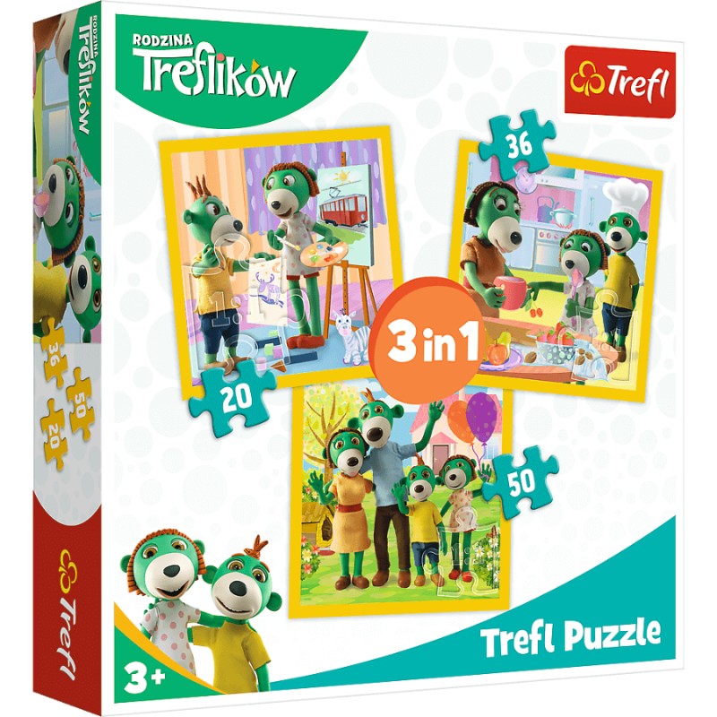 TREFL 34850 Puzzle 3w1 Razem jest wesoło