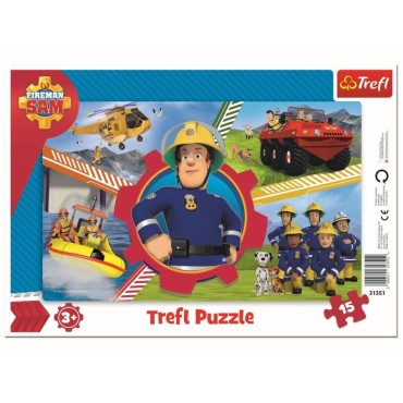 TREFL 31351 Puzzle 15 ramkowe Dzień Strażaka Sama 3+