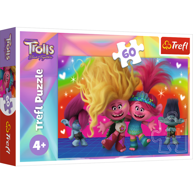 TREFL 17386 Puzzle 60 Przyjacielskie Trolle