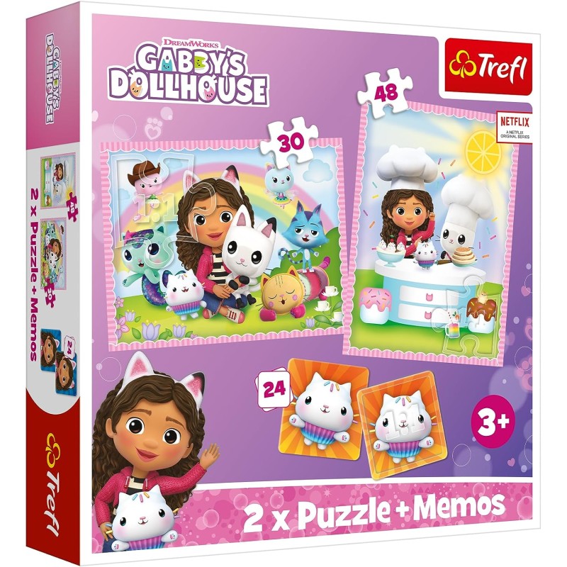 TREFL 93382 Puzzle 2w1 MEMOS Gabi z Kocim Przyjacielem