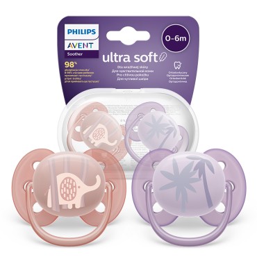 AVENT SCF091/09 Smoczek Ultra Soft 0-6m słoń/palma