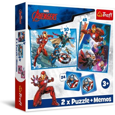 TREFL 93333 Puzzle 2w1 MEMOS Bohaterowie w akcji