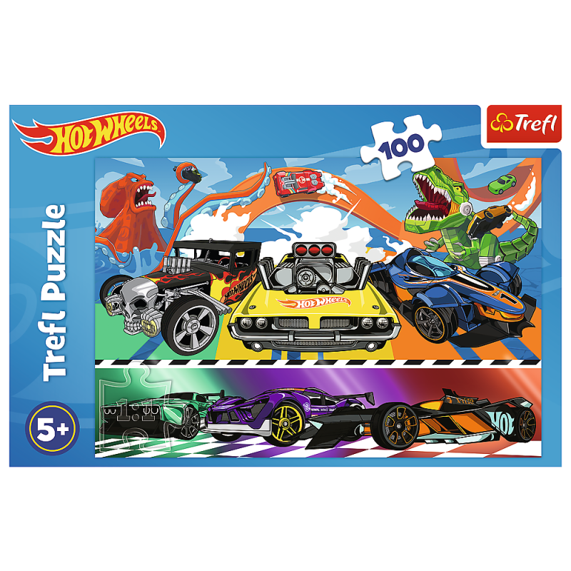 TREFL 16466 Puzzle 100 Pędzące samochody / Hot Wheels