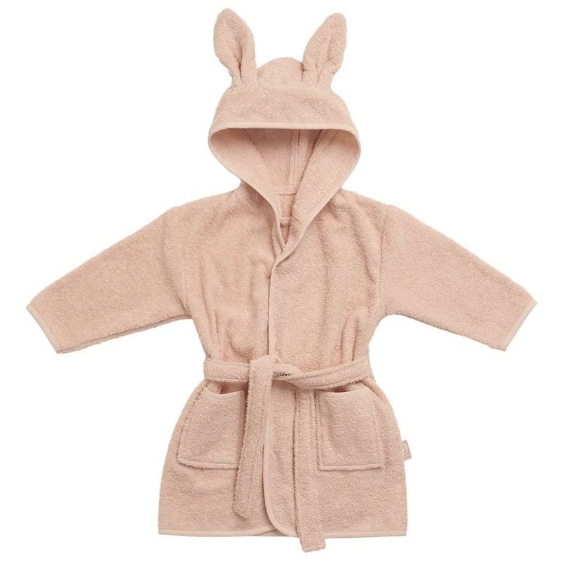 Jollein - szlafroczek kąpielowy RABBIT z kapturem 3 - 4 lata FROTTE Pale Pink