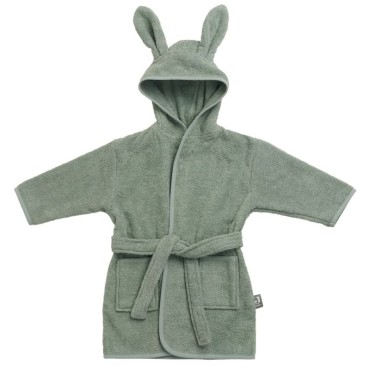 Jollein - szlafroczek kąpielowy RABBIT z kapturem 3 - 4 lata FROTTE Ash Green