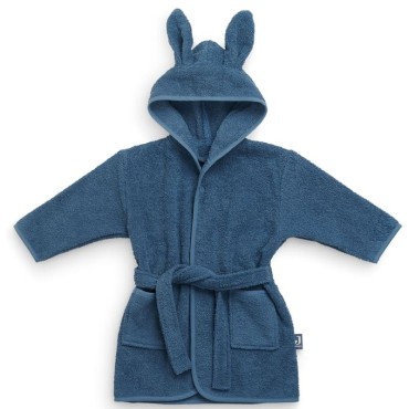 Jollein - szlafroczek kąpielowy RABBIT z kapturem 3 - 4 lata FROTTE Jeans Blue