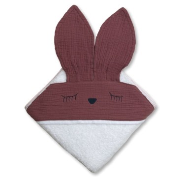 Hi Little One - Ręcznik z kapturem 100 x 100 SLEEPY BUNNY hooded bath towel Lavender