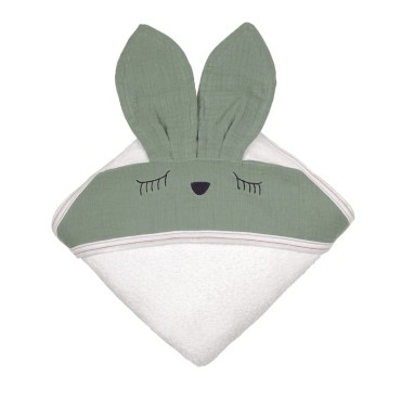 Hi Little One - Ręcznik z kapturem 100 x 100 SLEEPY BUNNY hooded bath towel Tiffany