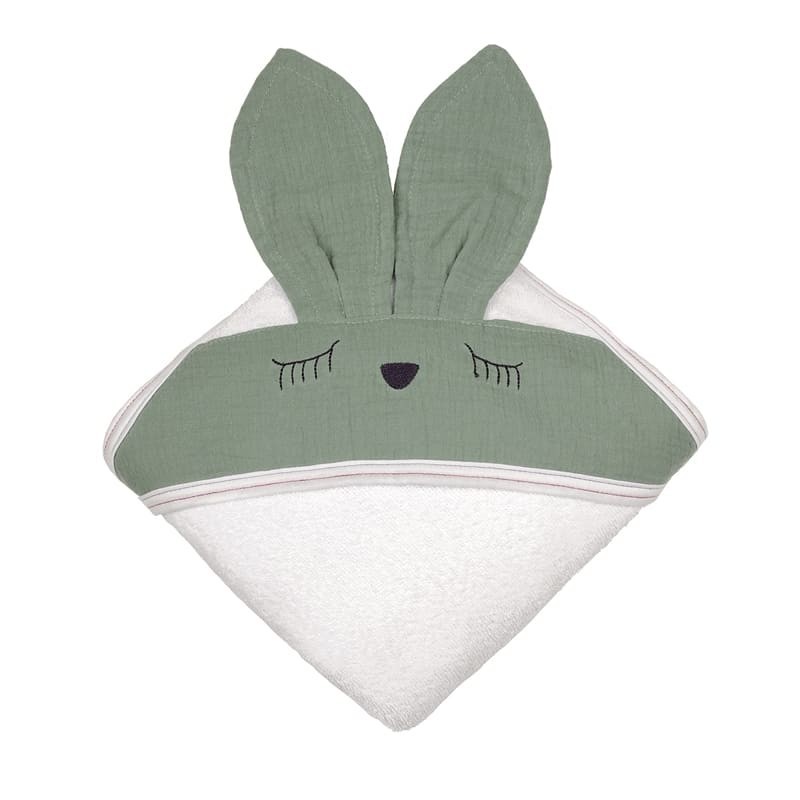 Hi Little One - Ręcznik z kapturem 100 x 100 SLEEPY BUNNY hooded bath towel Tiffany