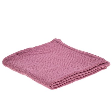 Hi Little One - Otulacz muślinowy 100 x 100 cm z organicznej BIO bawełny GOTS  muslin swaddle Baby Pink Dark