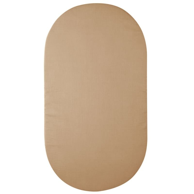 Hi Little One - prześcieradło oddychające GOTS z gumką 70 x 30 cm BEIGE