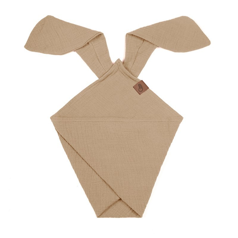 Hi Little One - Pieluszka dou dou BUNNY z organicznej BIO bawełny GOTS cozy muslin with ears 2in1 Beige