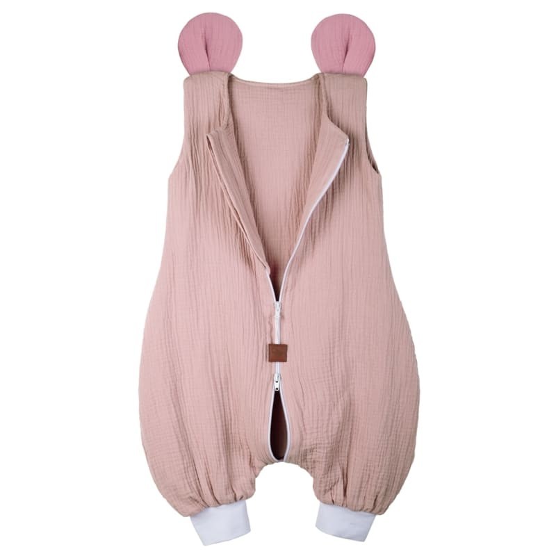 Hi Little One - śpiworek piżamka z bawełny muslin MOUSE Blush & Baby Pink roz M