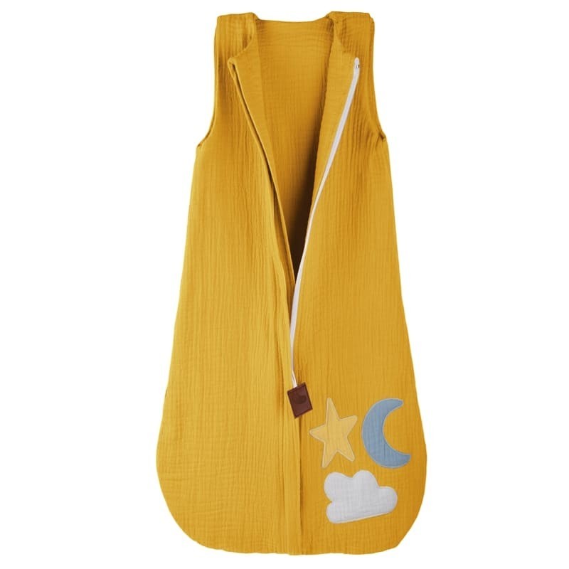 Hi Little One - śpiworek 2-warstwowy muslin Day & Night Mustard roz M