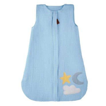 Hi Little One - śpiworek 2-warstwowy muslin Day & Night Baby Blue roz S