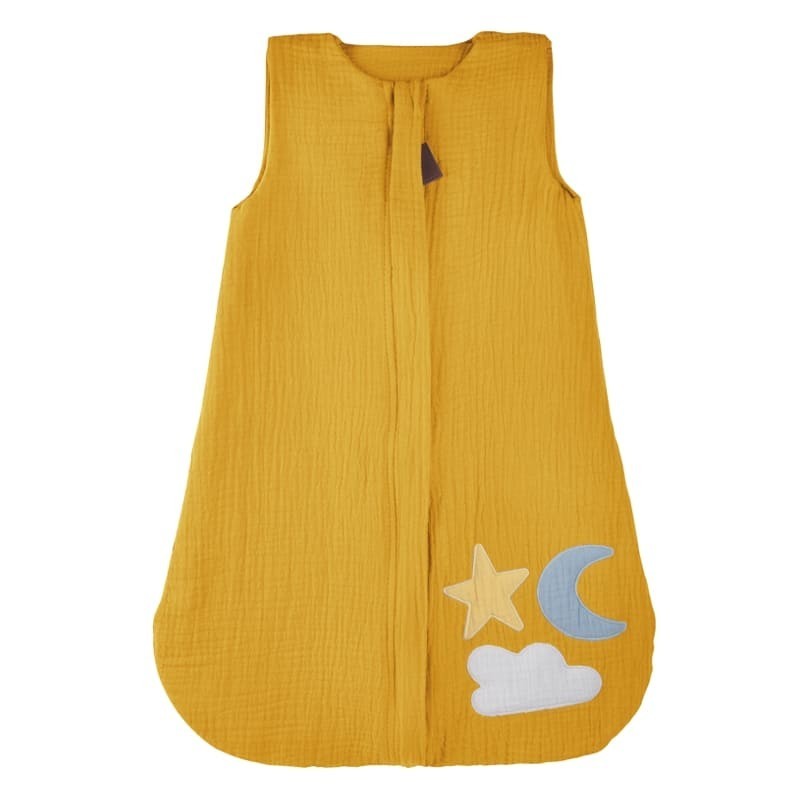 Hi Little One - śpiworek 2-warstwowy muslin Day & Night Mustard roz S