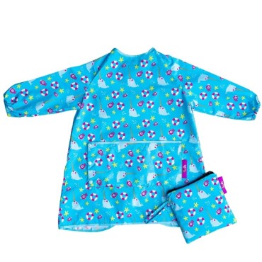 Tidy Tot - śliniak fartuszkowy długi z kieszonką Coverall Bib Sea Side