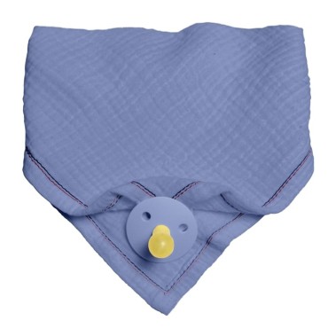 Hi Little One - bandana, śliniak z zawieszką na smoczek z organicznej BIO bawełny GOTS bandana bib 3in1 Sky Blue