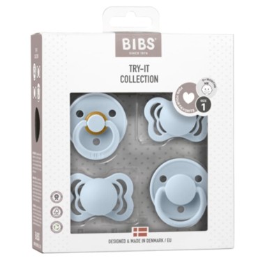 BIBS TRY-IT PACK BABY BLUE 4 smoczkowy zestaw prezentowy smoczków niemowlęcych