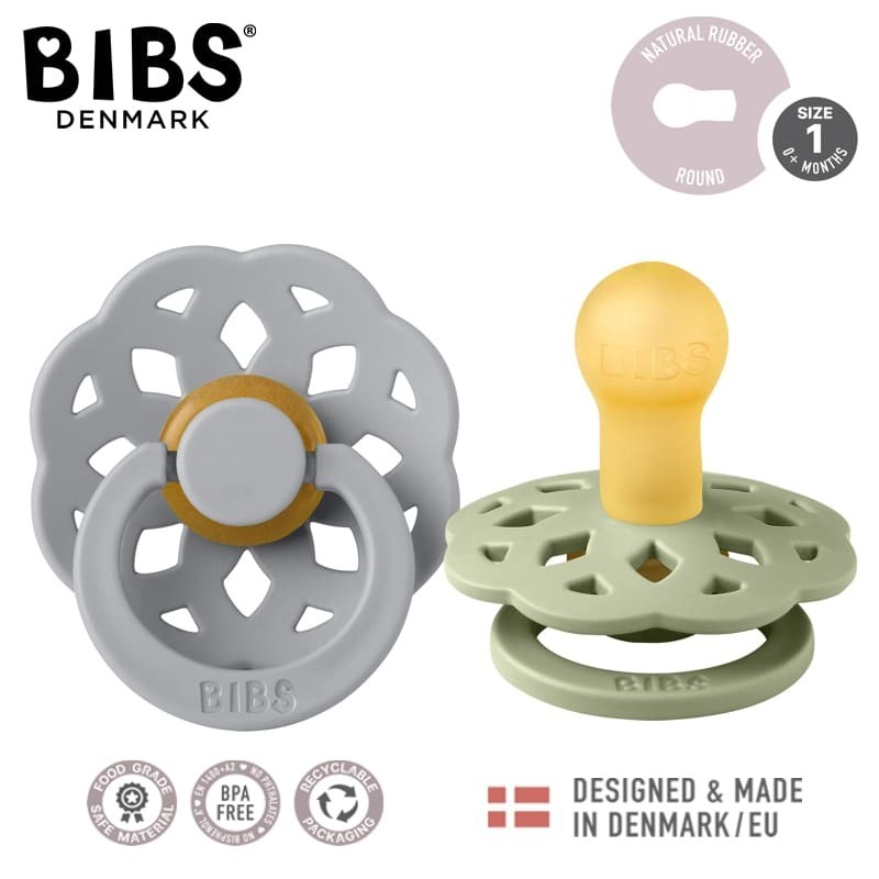 BIBS BOHEME 2-PACK SAGE & CLOUD S Smoczek Uspokajający kauczuk Hevea