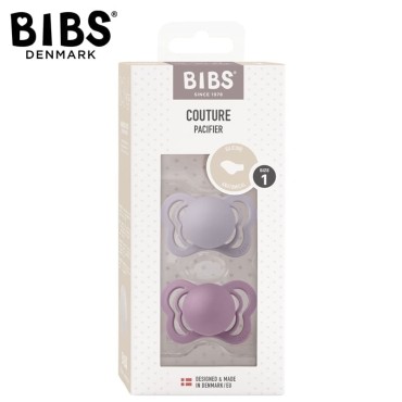 BIBS COUTURE 2-PACK FOSSIL GREY & MAUVE S Smoczek Anatomiczny silikonowy