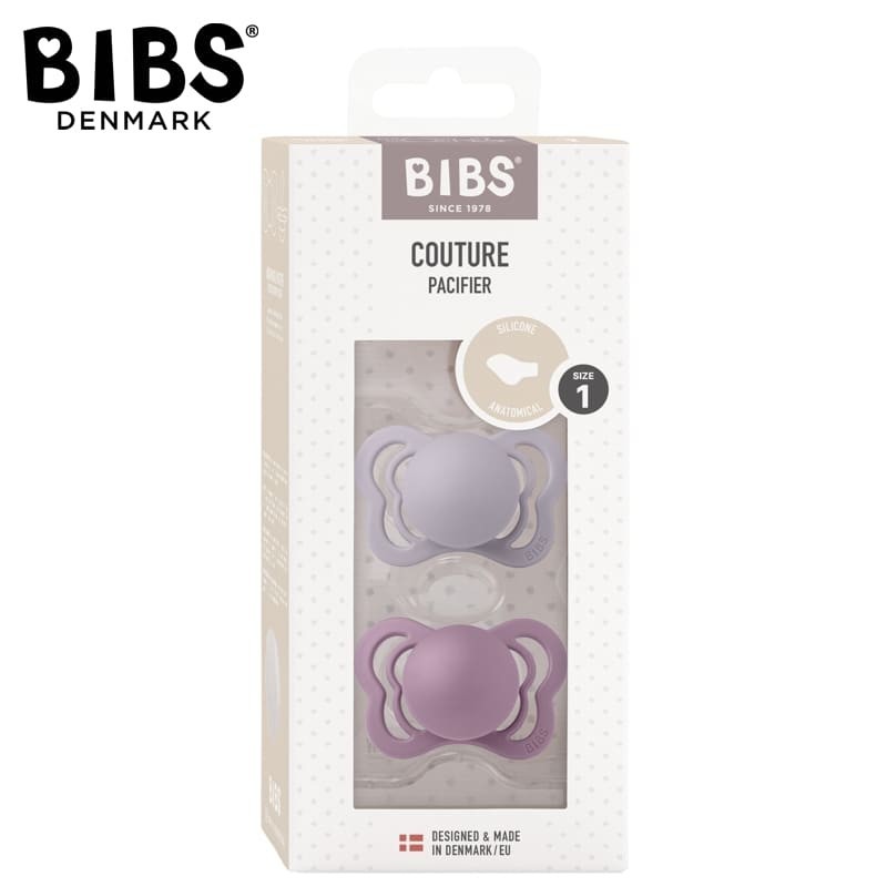 BIBS COUTURE 2-PACK FOSSIL GREY & MAUVE S Smoczek Anatomiczny silikonowy