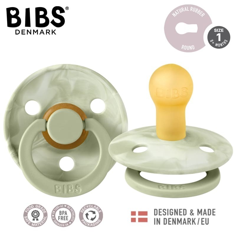 BIBS COLOUR TIE DIY COLLECTION 2-PACK SAGE IVORY & SAGE IVORY S Smoczek Uspokajający kauczuk Hevea