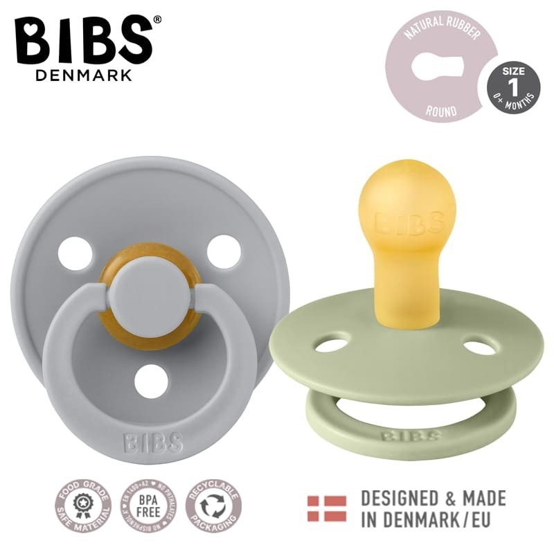 BIBS COLOUR 2-PACK SAGE & CLOUD S Smoczek Uspokajający kauczuk Hevea