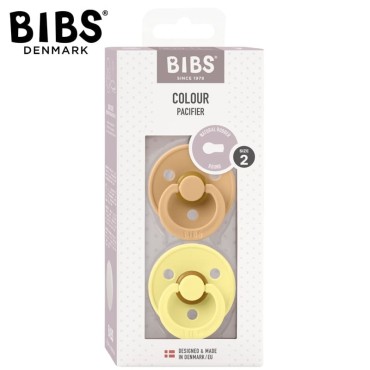 BIBS COLOUR 2-PACK DESERT SAND & SUNSHINE M Smoczek Uspokajający kauczuk Hevea