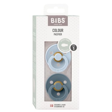 BIBS COLOUR SYMMETRICAL 2-PACK BABY BLUE & PETROL S Smoczek Symetryczny kauczuk Hevea