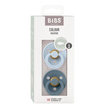 BIBS COLOUR SYMMETRICAL 2-PACK BABY BLUE & PETROL M Smoczek Symetryczny kauczuk Hevea