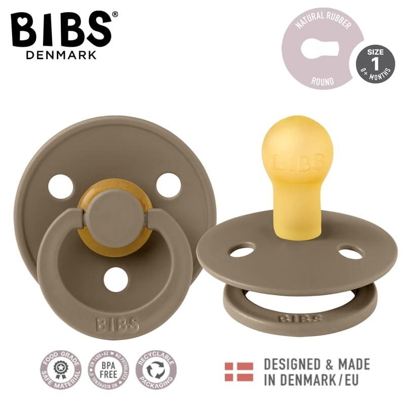 BIBS DUO COLOUR DARK OAK S Smoczek Uspokajający kauczuk Hevea