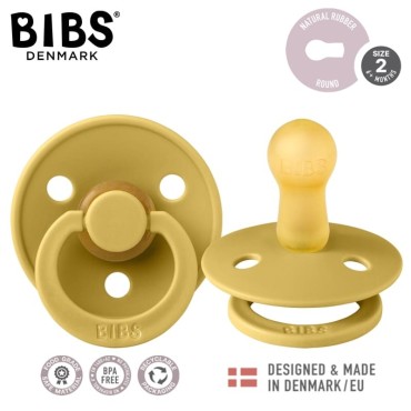 BIBS DUO COLOUR MUSTARD M Smoczek uspokajający kauczuk Hevea