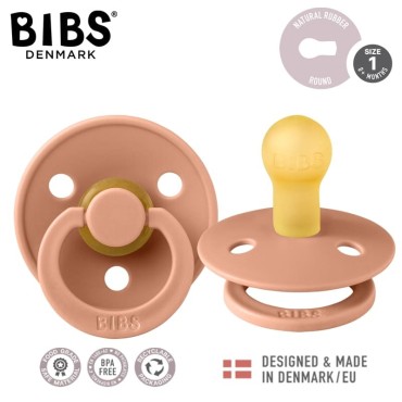 BIBS COLOUR PEACH S Smoczek Uspokajający kauczuk Hevea