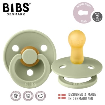 BIBS COLOUR SAGE M Smoczek Uspokajający kauczuk Hevea