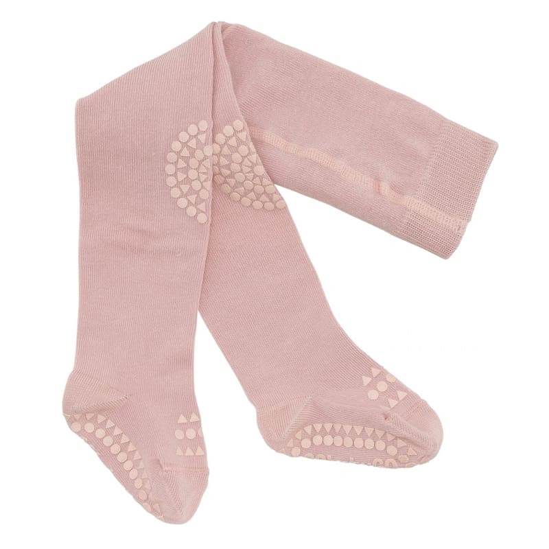 GoBabyGo - antypoślizgowe rajstopy do nauki chodzenia Dusty Rose 6-12 m-cy