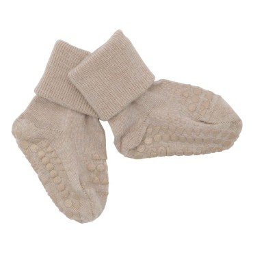 GoBabyGo - wełniane antypoślizgowe skarpetki do nauki chodzenia WOOL Sand 6-12 m-cy