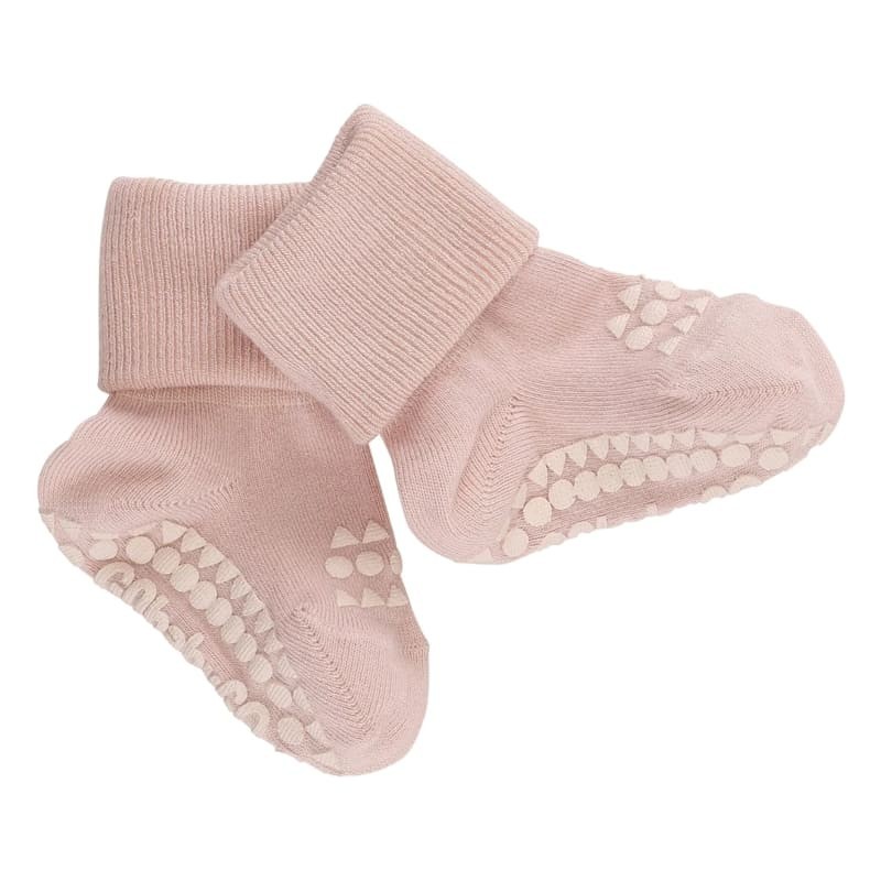 GoBabyGo - antypoślizgowe skarpetki do nauki chodzenia BAMBOO Soft Pink 0-6 m-cy