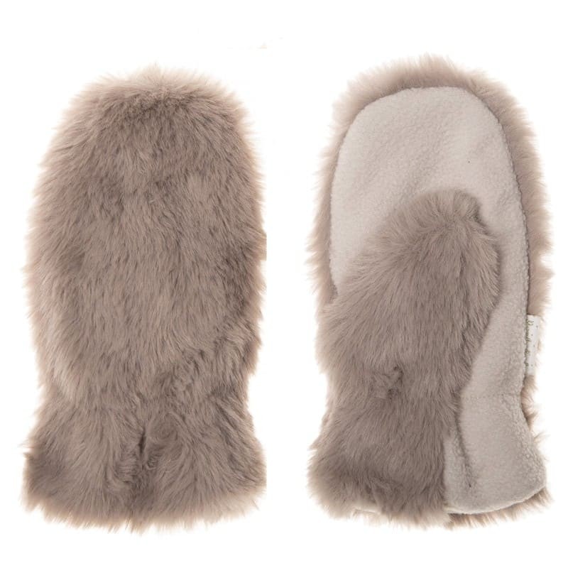 Rockahula Kids - rękawiczki zimowe futerko Teddy Fur Brown 7 - 10 lat
