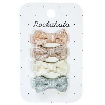 Rockahula Kids - 4 spinki do włosów Nordic Shimmer Mini Bow