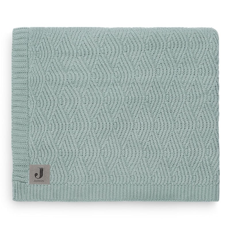 Jollein - kocyk tkany 100 x 75 cm RIVER KNIT Ash Green