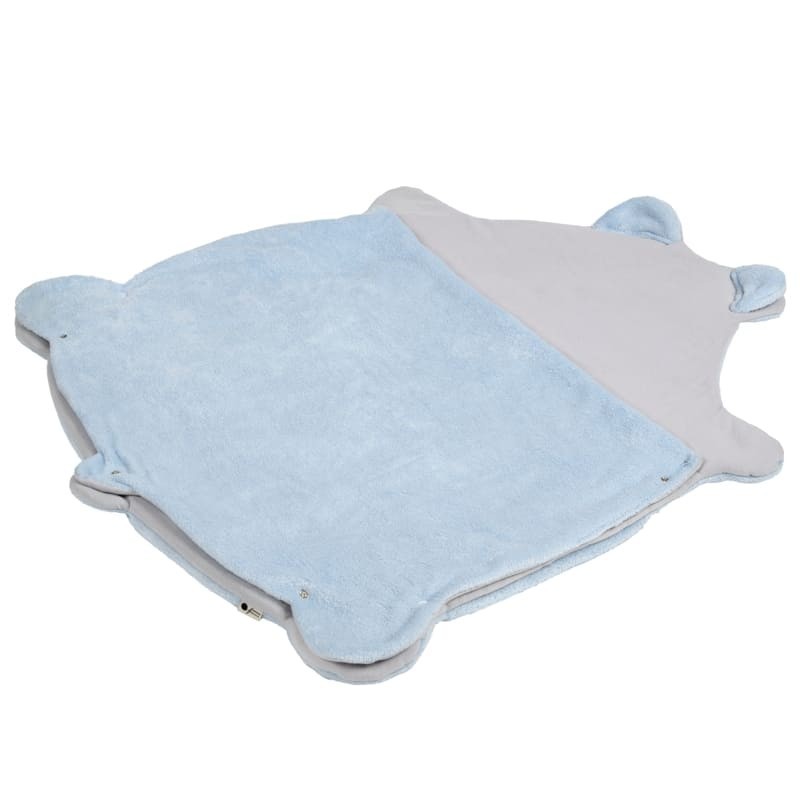 Pom Pom - mata niemowlęca z kocykiem TEDDY Grey & Blue